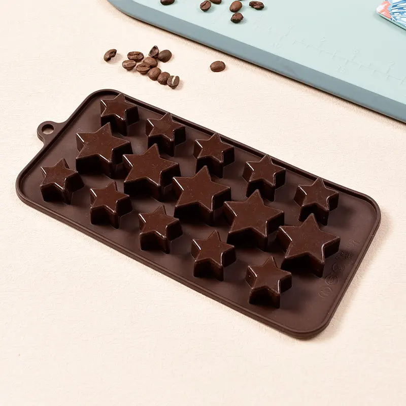 15 Cavity Star Silicone Chocolate Mold Food Grade High Temperature Resistant DIY Baking Cake Fondant Silicone Mold