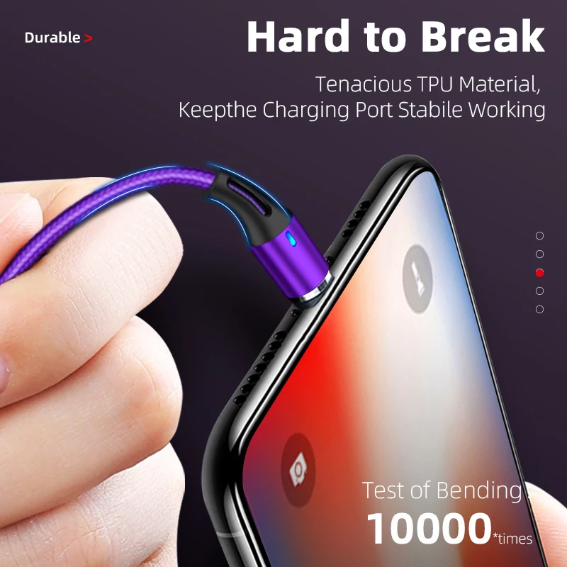 
Wholesale Unique new design 3pin magnetic cable phone accessories 3A fast charge usb cable 3 in 1 magnetic charging cable 