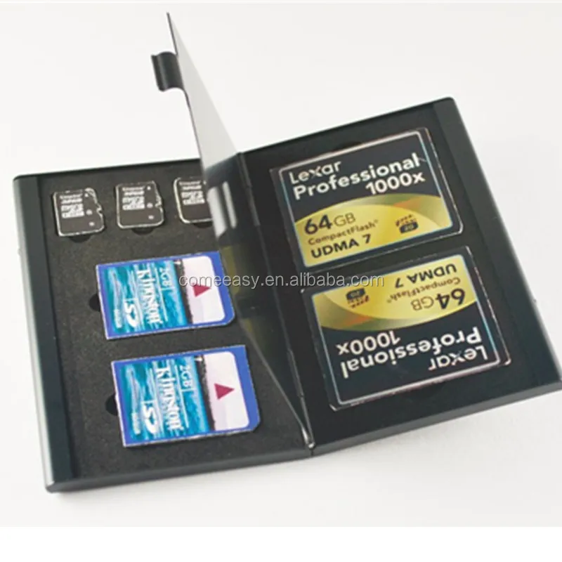 Aluminum Micro Sd MMC Tf Memory Card Storage Box Protecter Case Hold  4SD+8TF