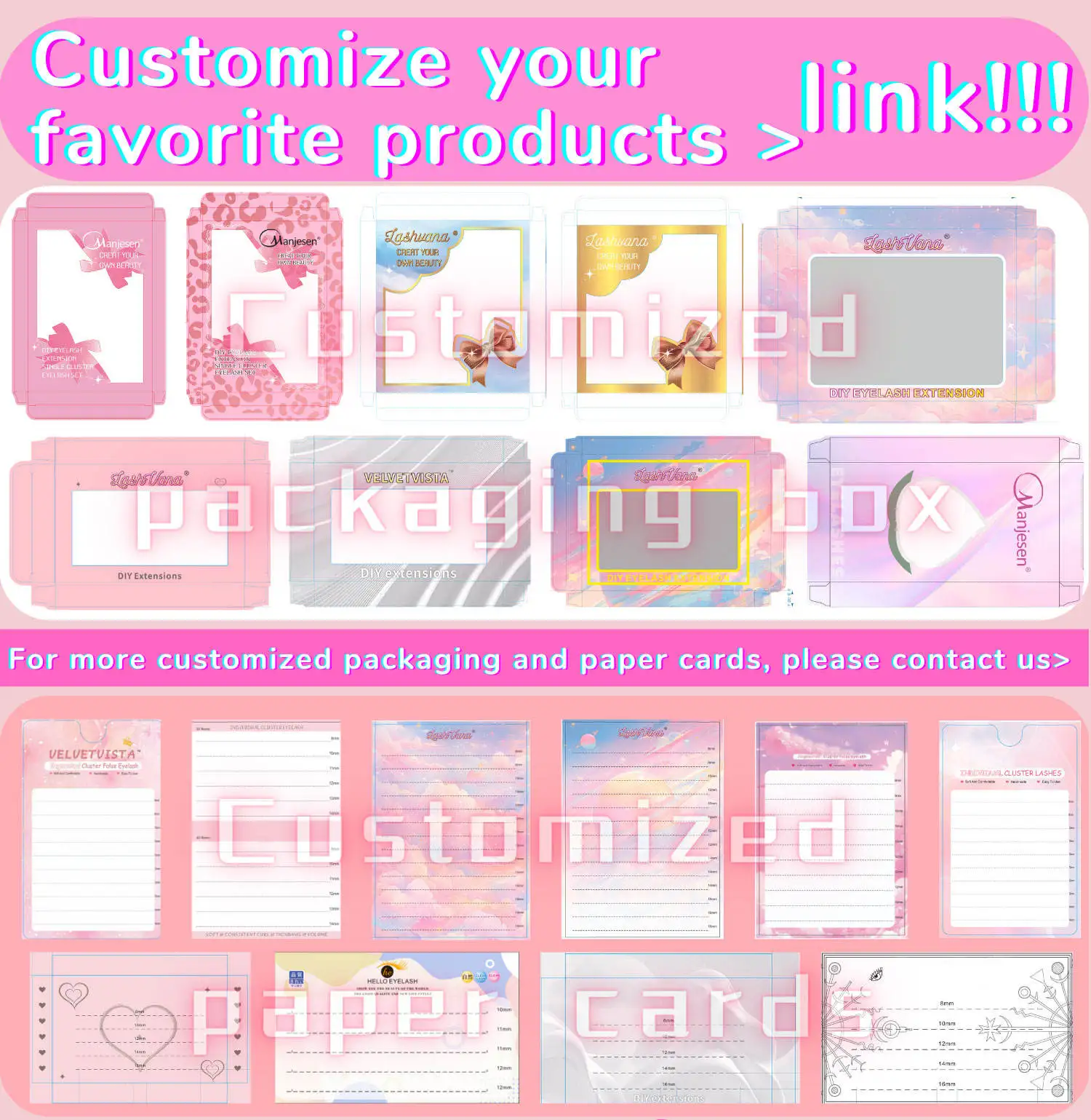 Premium Materials Handmade DIY Cluster Lashes Kit Natural Fluffy Soft Light Comfortable DIY Eyelash Extension