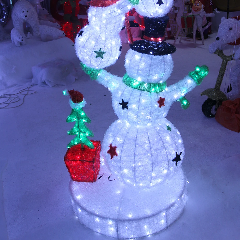 Giant Big Size Led Christmas Snowman for Shopping Mall Holiday Garden Decorations Large Led Christmas Ornaments