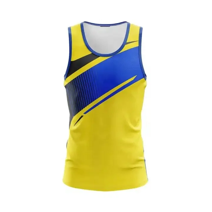 Wholesale Custom Logo Sublimation Athletic Quick Dry 100% Polyester Outdoor Gym Running Vest For Unisex
