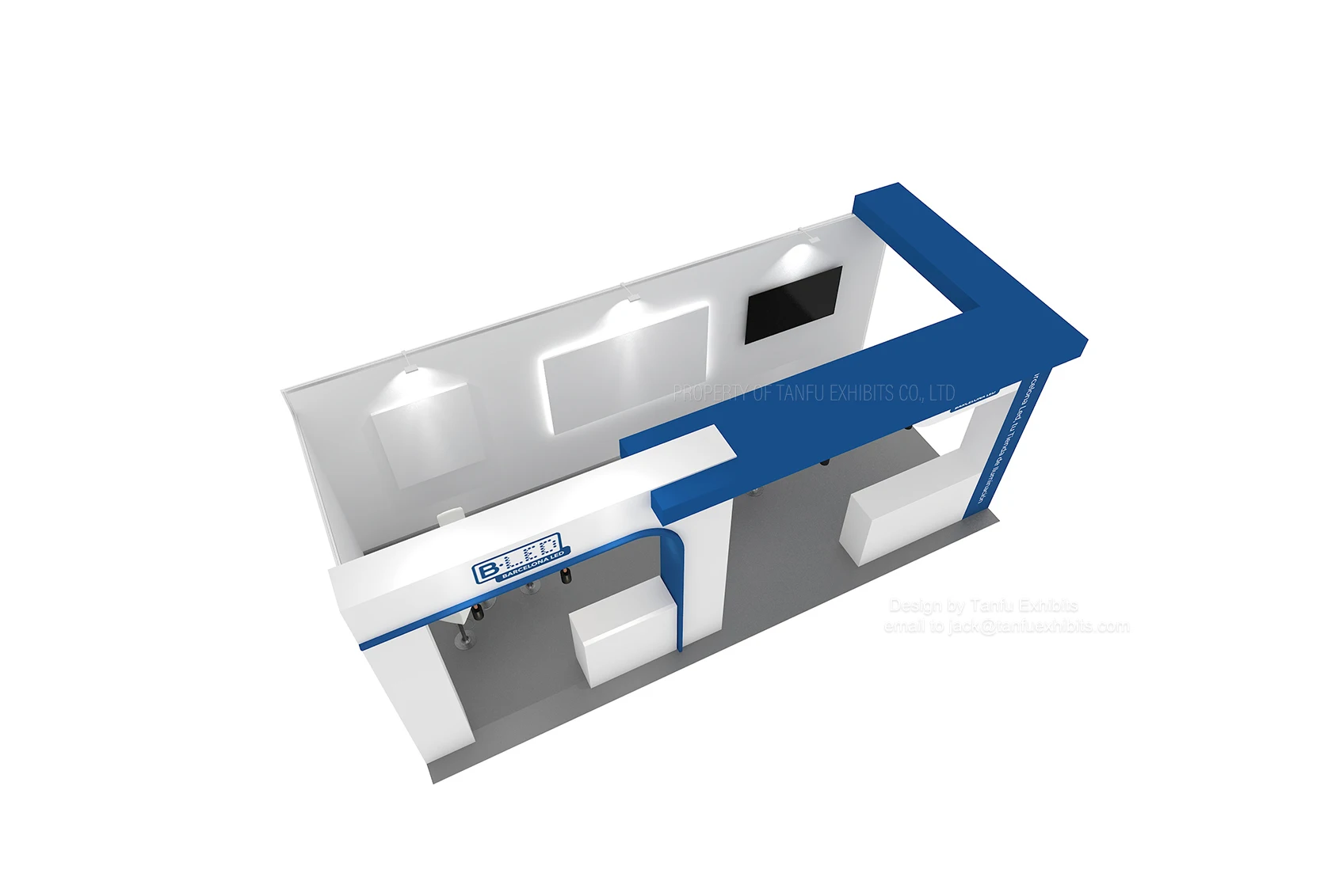 Corner Trade Show Booth Exhibition Display Stand 10x20 with Banners for Trade Shows