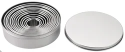 12pcs/Set Round Stainless Steel Mold for Mousse Biscuit Cookie Pastry