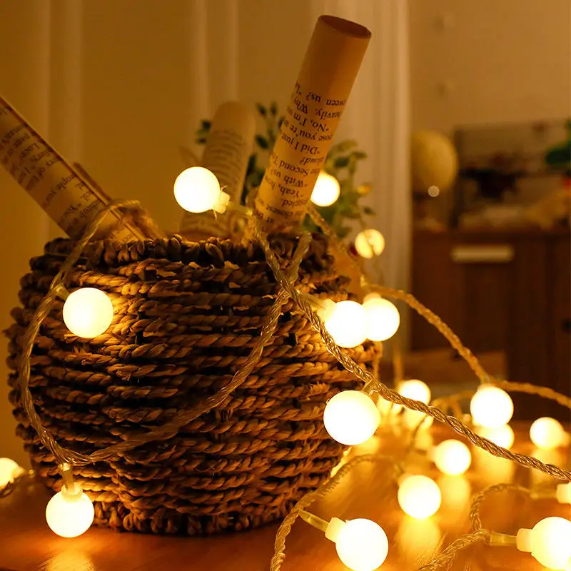 Indoor Outdoor Ip22 Waterproof Warm White Plug in Christmas Tree Decorative Led Globe Ball String Fairy Light 6m40led