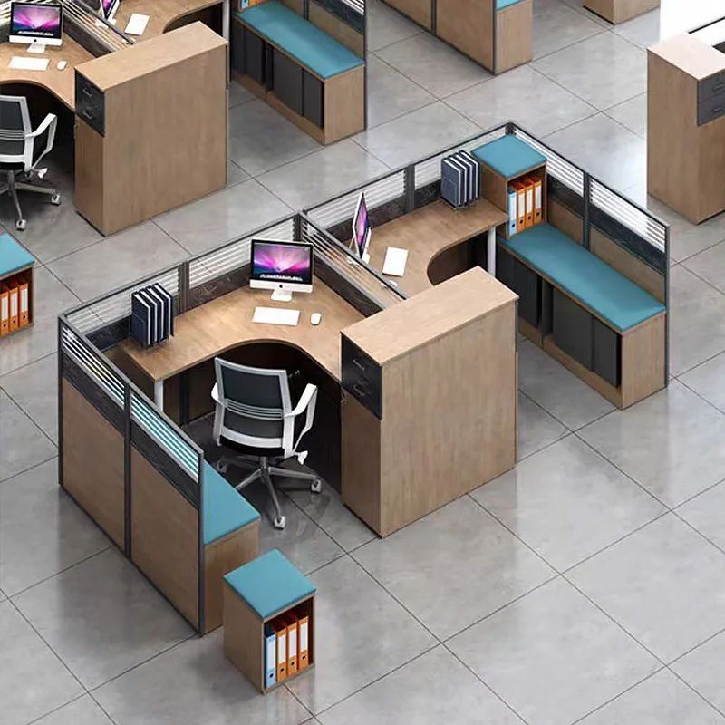 New design office Desk furniture  Modern Style Office Partition 1/2/4/6 Wooden cubicle desk for office workstation
