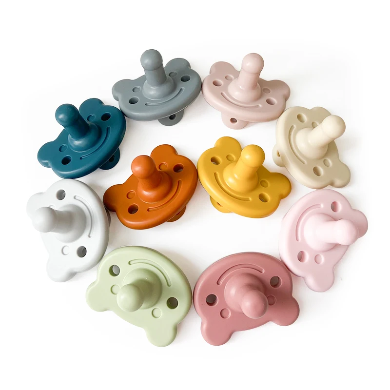 Wholesale BPA free Silicone Pacifier Newborn Pacifiers Bear Soother Baby Pacifier