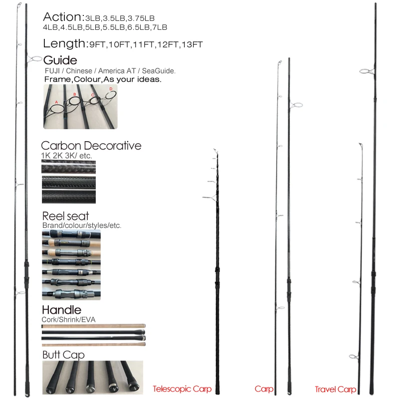 carp rod fishing 10ft 3.0lb carbon fishing carp rods