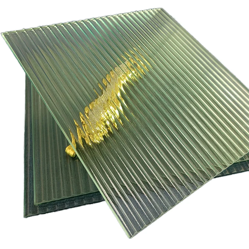 Clear Moru Pattern Fluted Textured Glass 4mm 6mm 8mm 10mm Thickness for Bathroom Hotel Hall Decoration 3mm Solid Structure