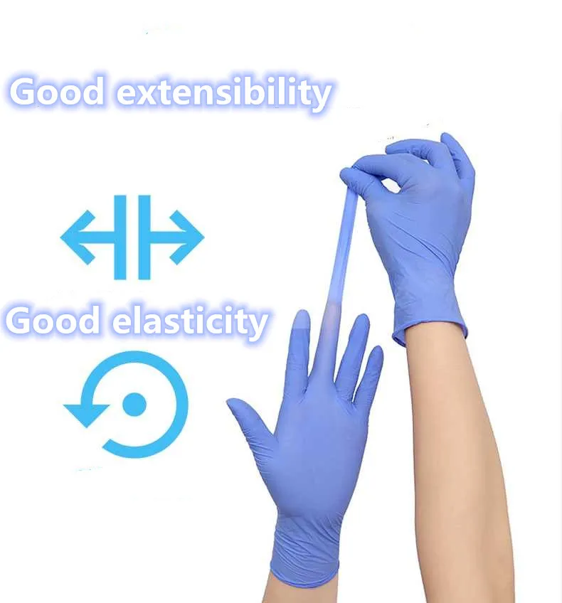9 Inch Nitrile Gloves Powder Free AQL 1.5 Blue Nitrile Gloves for Cleaning Disposable Multi-Purpose Nitrile Gloves