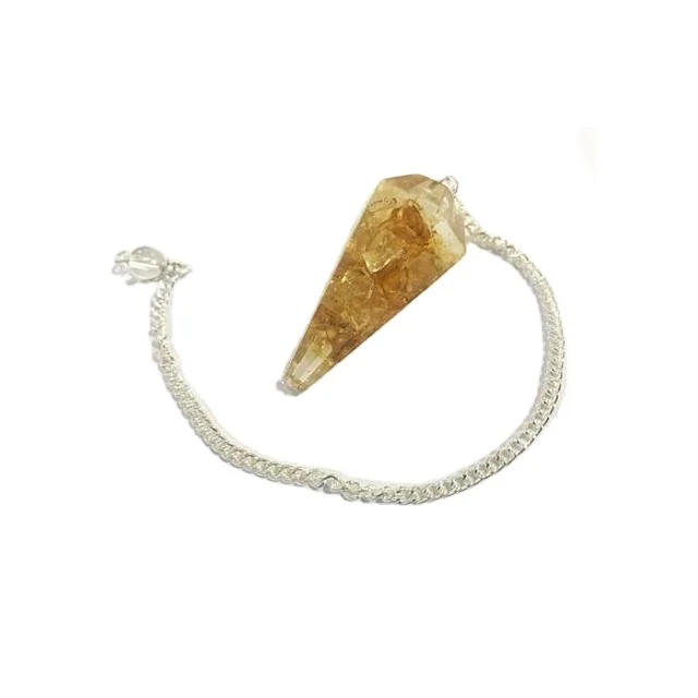 Best Quality Natural Citrine Orgonite pendulum Wholesale Pendulum for dowsing Healing pendulum ;Wholesaler
