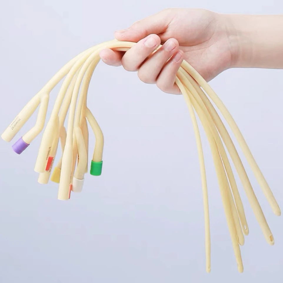 Medical cheap disposable medical 2way 3way latex foley catheter silicone coated Ultra-smooth Latex Urethral Catheter
