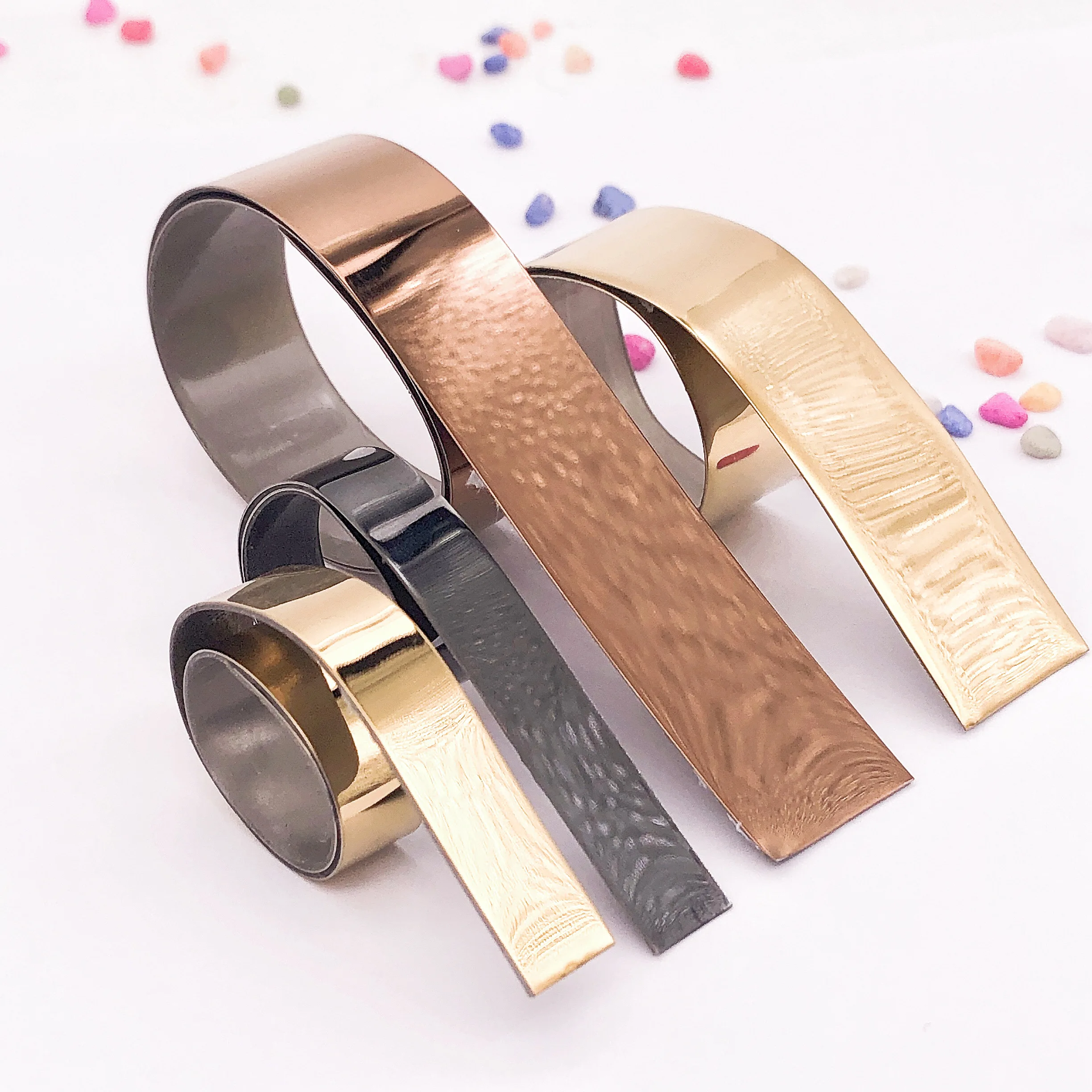 8K Mirror 201 Stainless Steel Self-Adhesive Strip Furnishing Flat Decorative  Wall Sticker