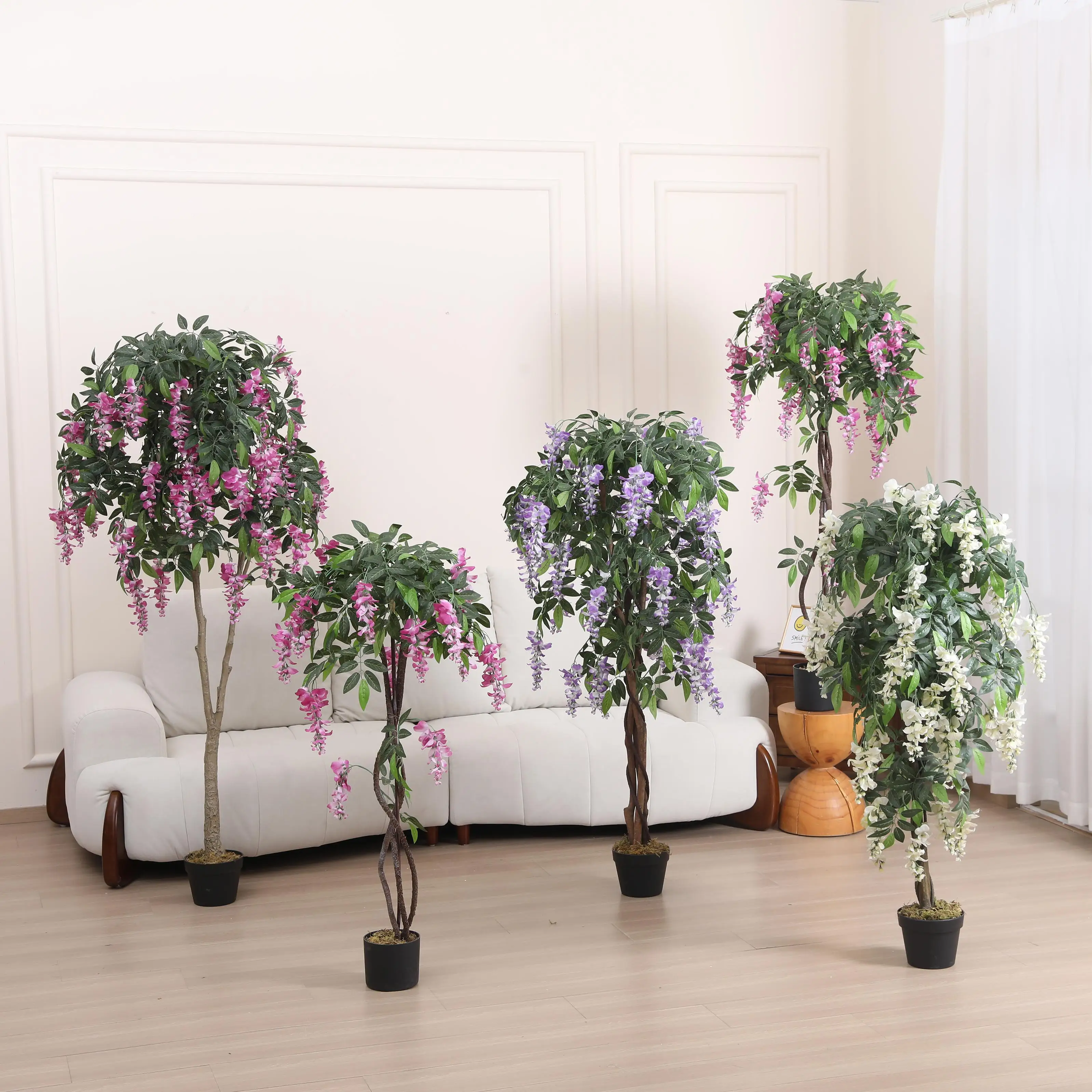 Artificial Plants White Large Top Selling Latest Green Decor Cherry 2024 Leaves Artificial Bromeliads Flowers