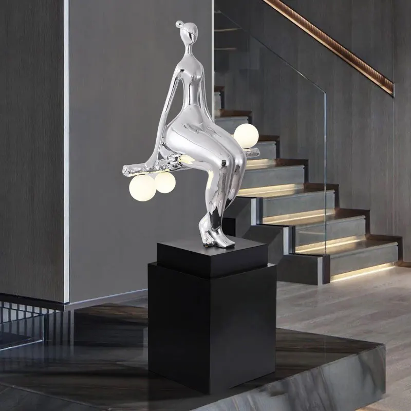 New Arrival standing lamps Living Room Corner Minimalist Resin Sculpture humanoid tall floor lamp