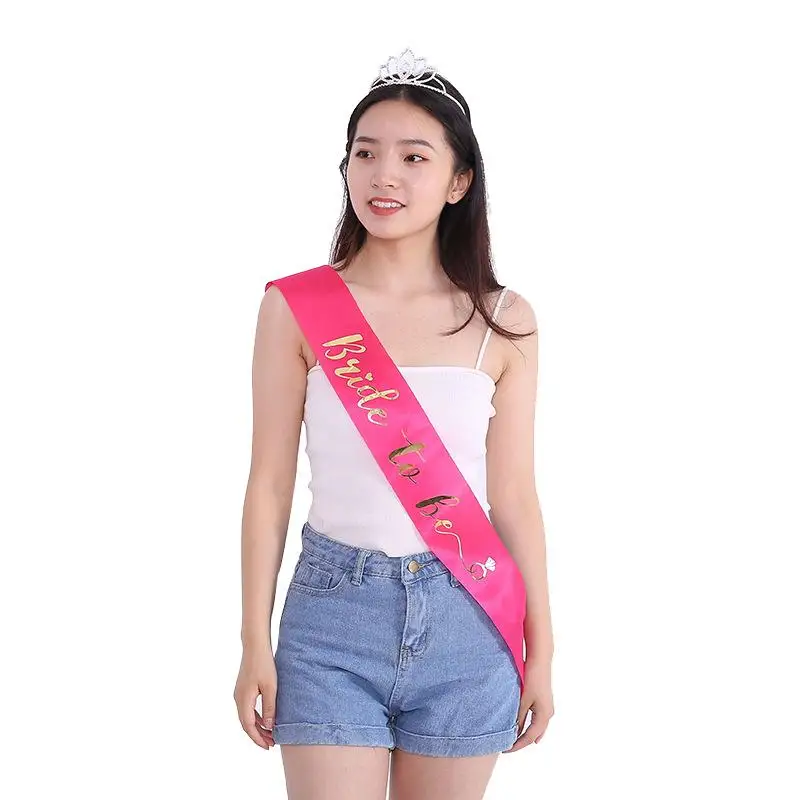 Wholesale Cheap Sweet Wedding Satin Sash Custom Plain White Blank Ribbon Bride To Be Sashes