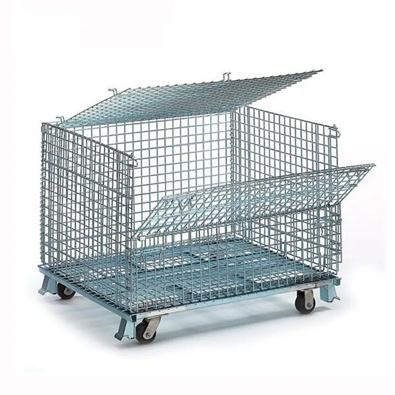 Stacking Storage Metal Wire Mesh Container With The Top Lid