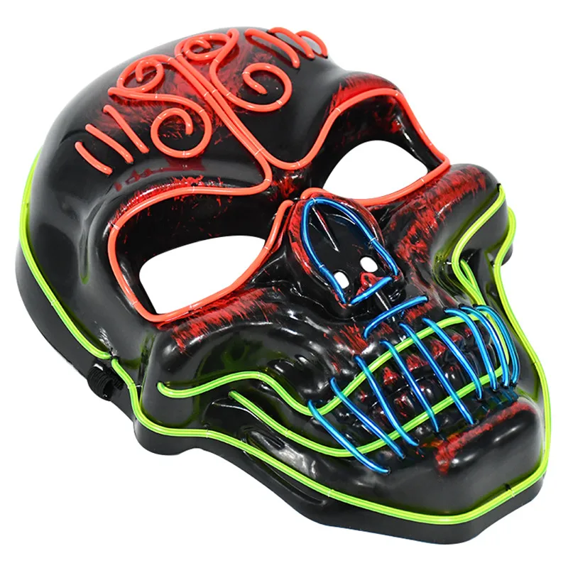 New product Custom design light up EL FACE Mask led reactive EL Mask  rave party event festival FACE mask