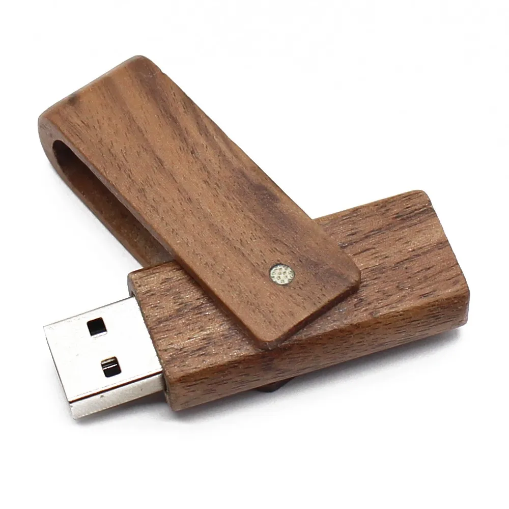 Manufacturer Laptops Usb Telefono Cle 32Gb 64Gb 128Gb 256Gb 64Mb 128Mb 3.0 With Logo Wood Swivel Usb Flash Memory Drive