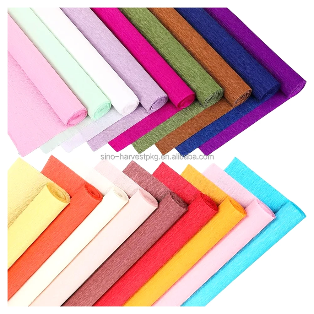 Поставщик оптовая продажа цветная крепированная бумага для рукоделия подарочная упаковка цветной букет цветов оригами