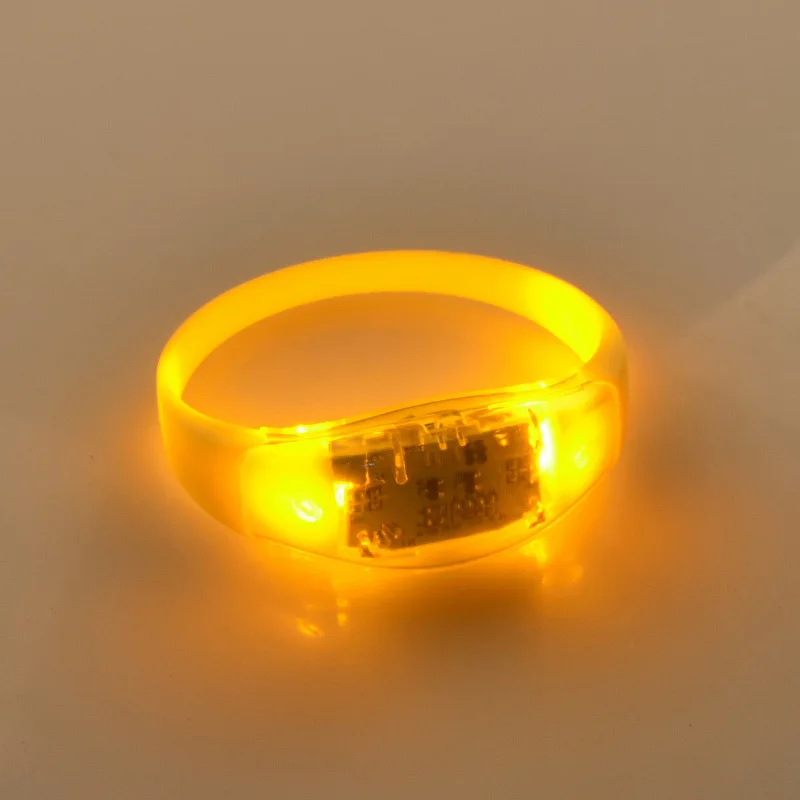 Event Party Supplies Sound Activated Voice Vibration Control Silicone Flashing Light Pulseras Led Bracelet With Custom Printing