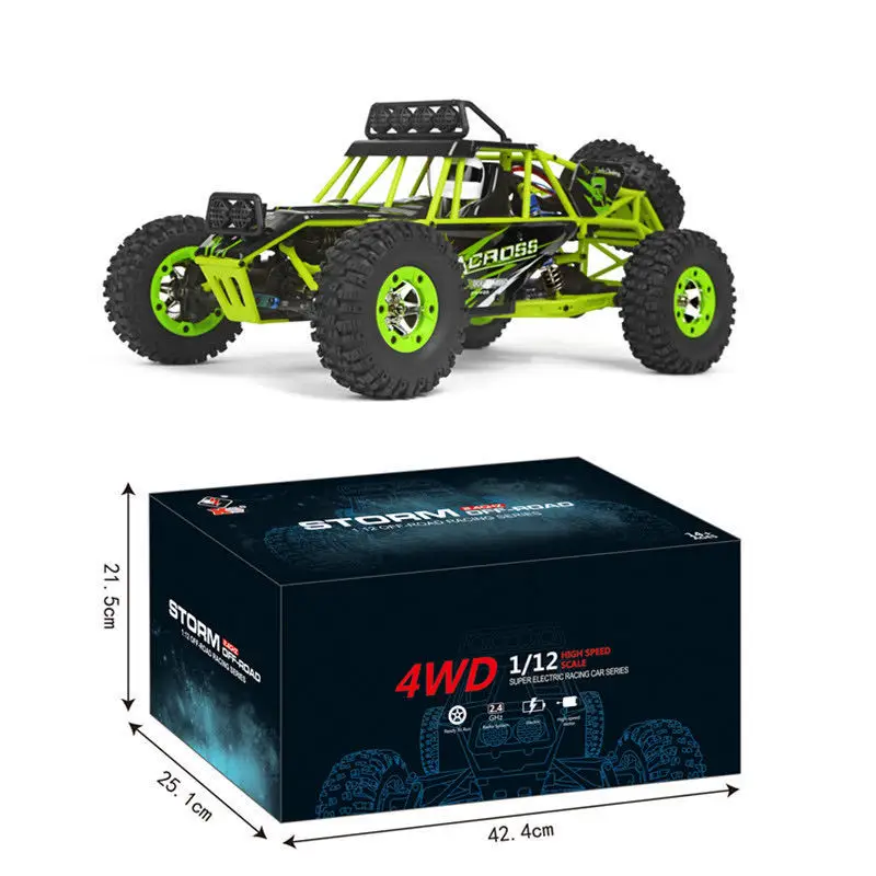 Powerful Amazingly 50km/hr Fast 4WD off Road Vehicle with LED Light Climbing Car wltoys 1/12 RC Rock Crawler