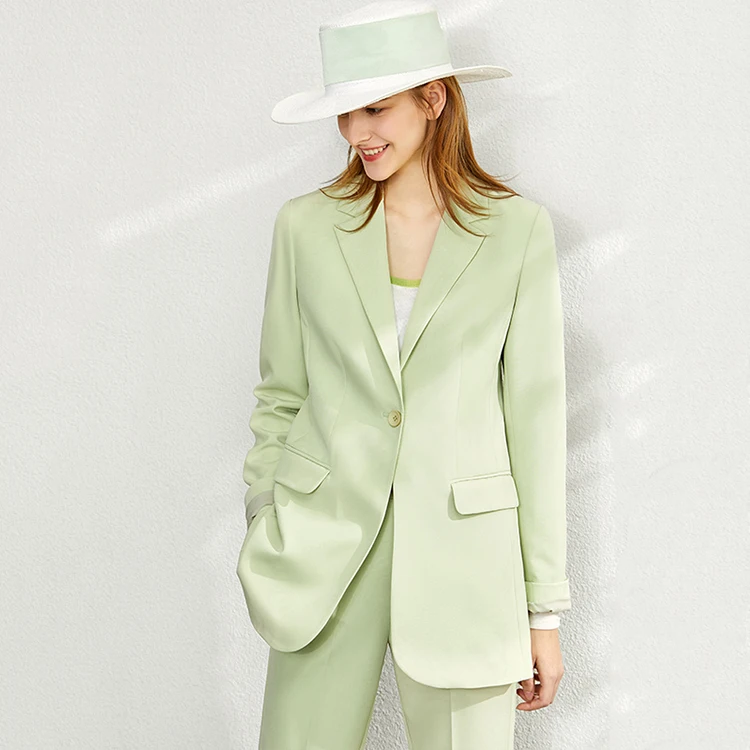 
Custom Minimalist Professional Dress Simple Female Spring Small Blazer Jacket Two Piece Pants Business Suit Women Suits 