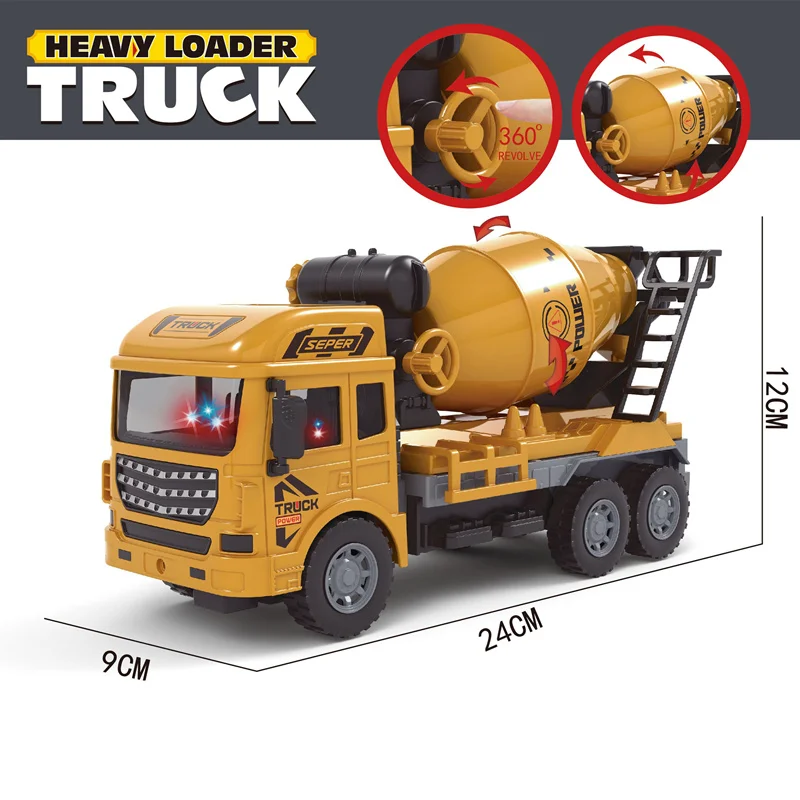 Engineering site model toys agitator truck four-way remote control engineering mixing heavy loader  seper truck