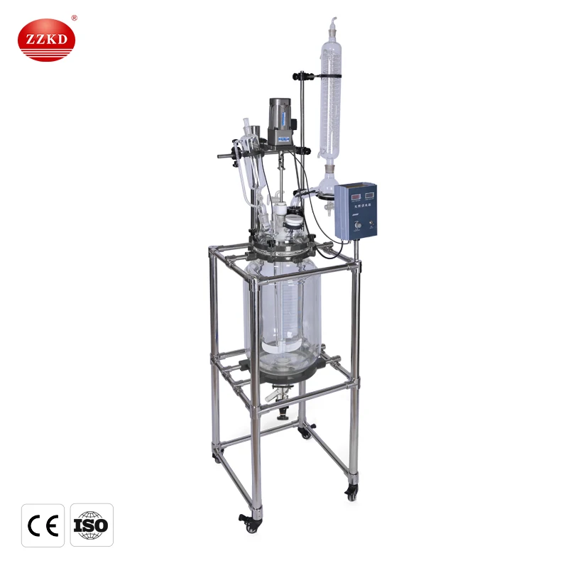 KD 30L химический перемешиваемый стеклянный реактор с высоким качеством по низкой цене