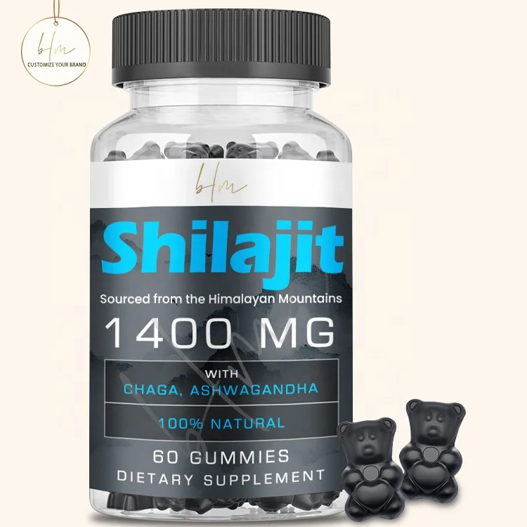 5000Mg Halal Shilajit candy Resin Himalaya Black Seed Oil Shilajit Gummies Supplement