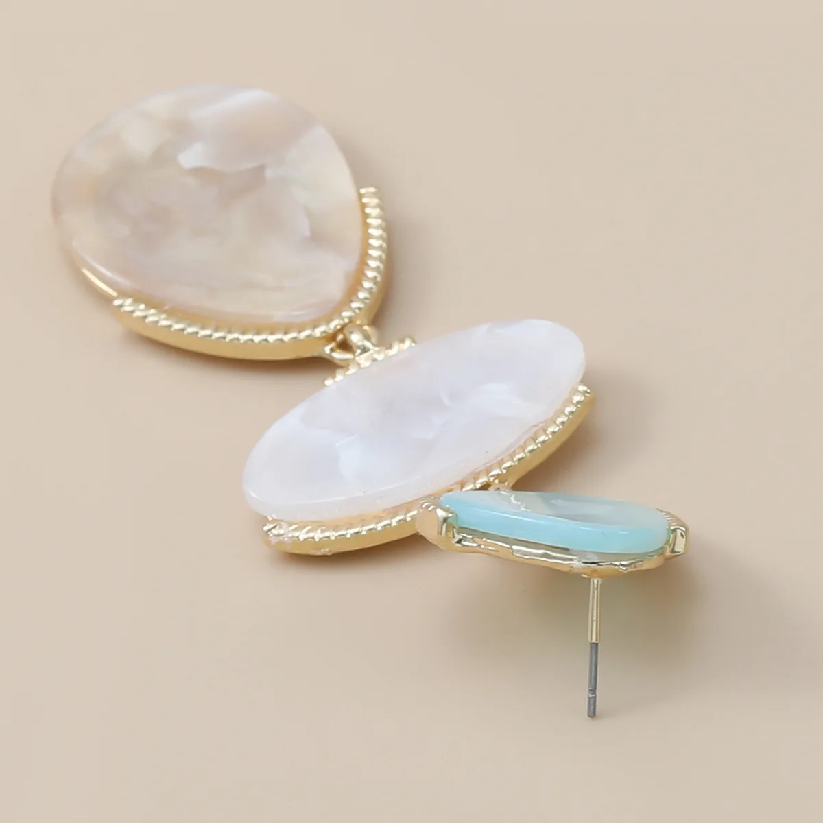 Fashion New Acetic Acid Plate dangle Earrings Multi layer Geometric brown Resin Pendant Earrings Wholesale for Women