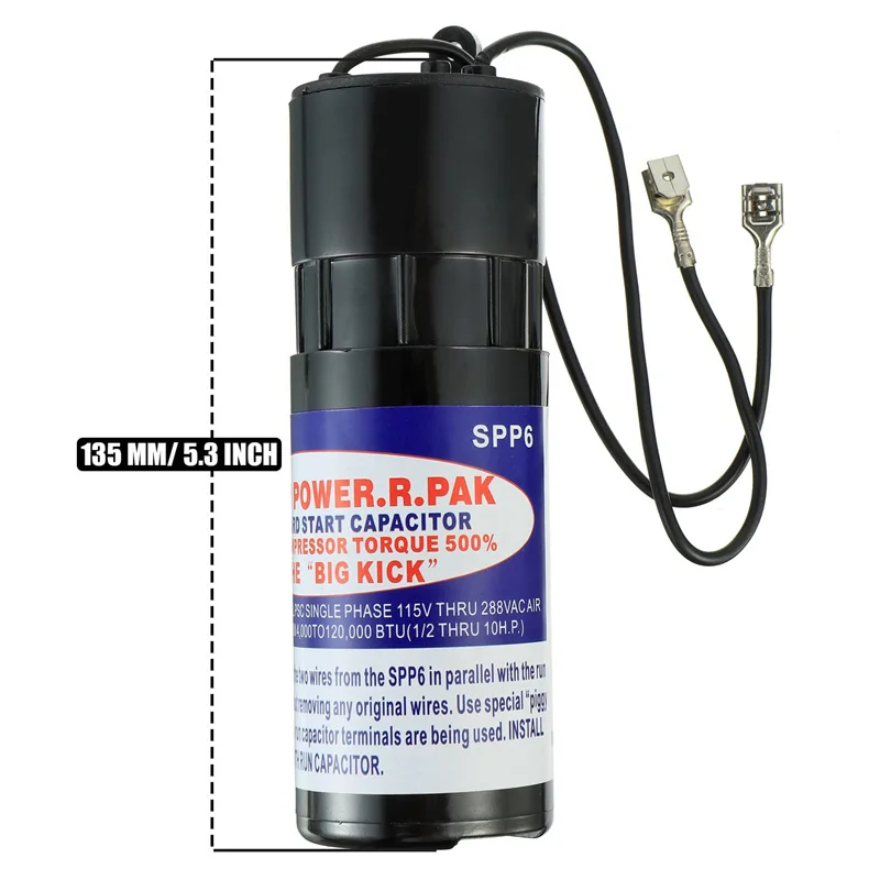 SPP6 Hard Start Capacitor Kit Compatible with HVAC Compressor - Replaces AP4502872 35702 DST-6 ERPP6 HS