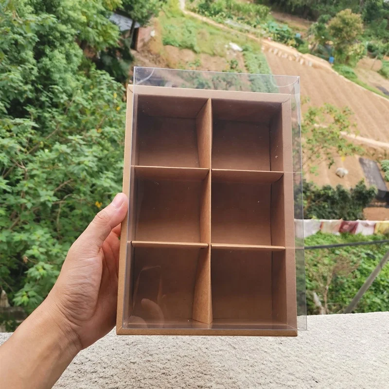 XJH Cookie Packaging Dessert Loaf Box for Bakery Dessert Box with Dividers Paper Box for Dessert Cakes Donut Packaging