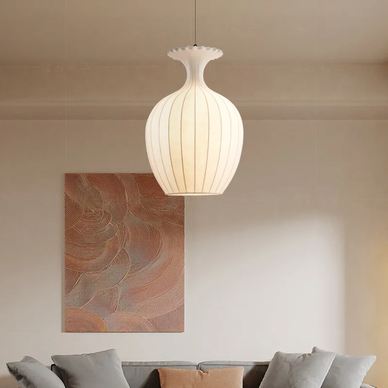 Китайский стиль магазин Ресторан декоративные фонари шелковая ткань кулон лампа Ткань Люстра