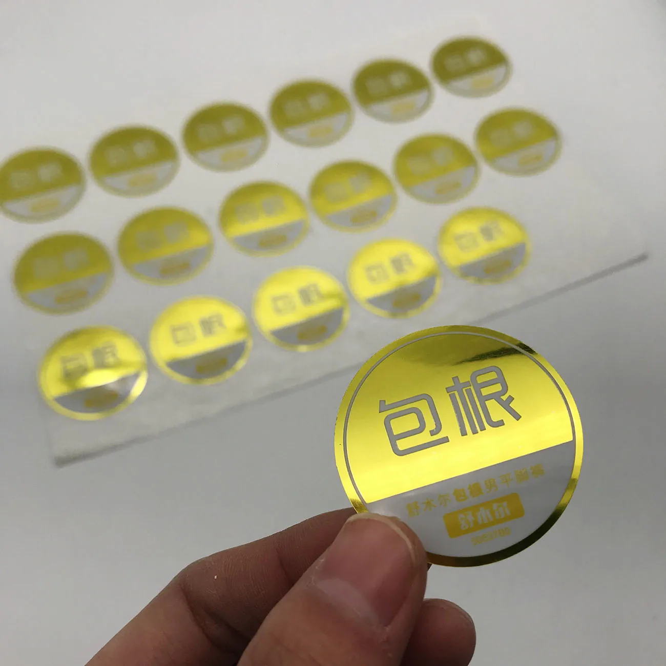 Art Half Custom Printed Logo or Text Round Transparent Stickers Gold Foil Clear Label Stickers