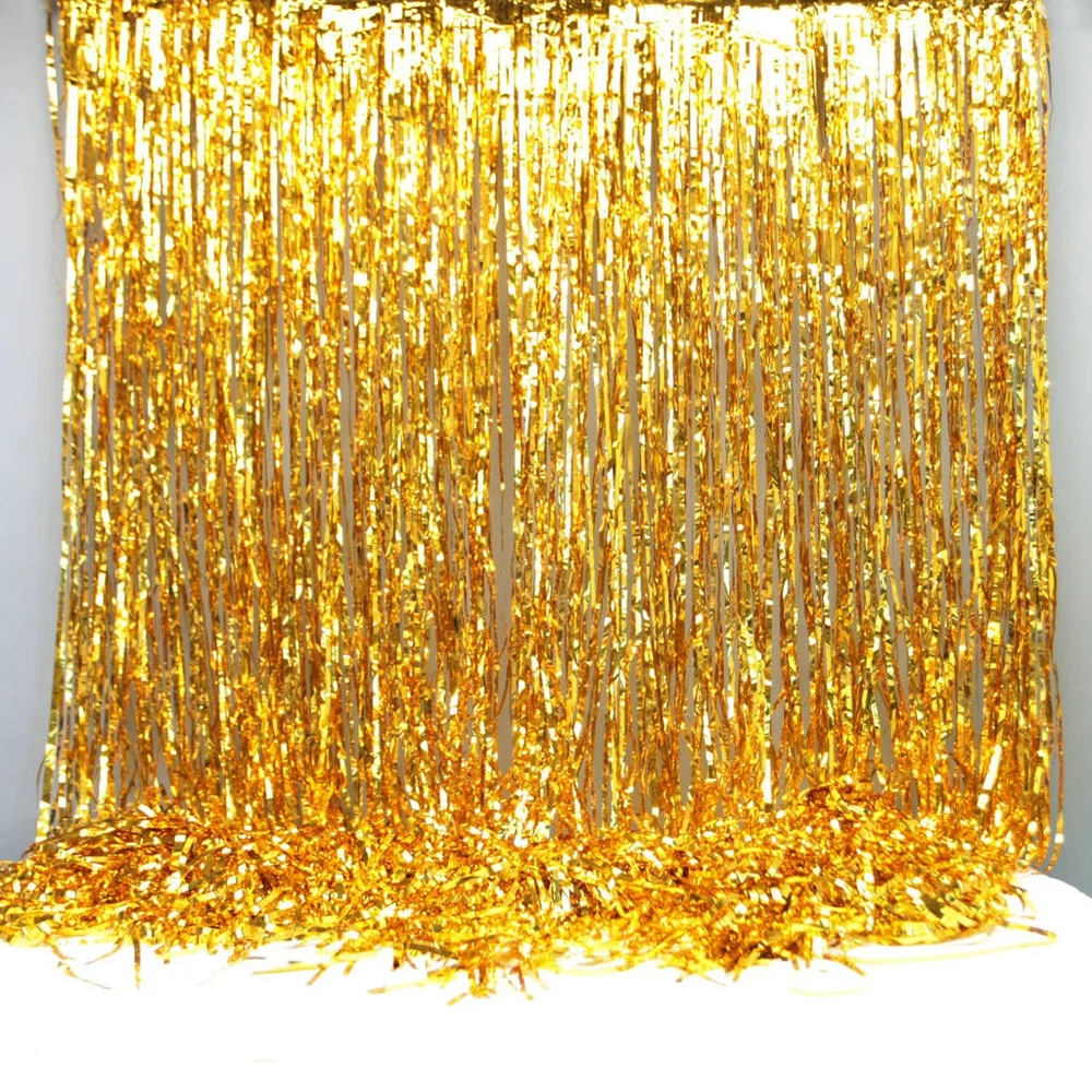 Metallic Tinsel Foil Fringe Curtains for Party Photo Backdrop Wedding Decor