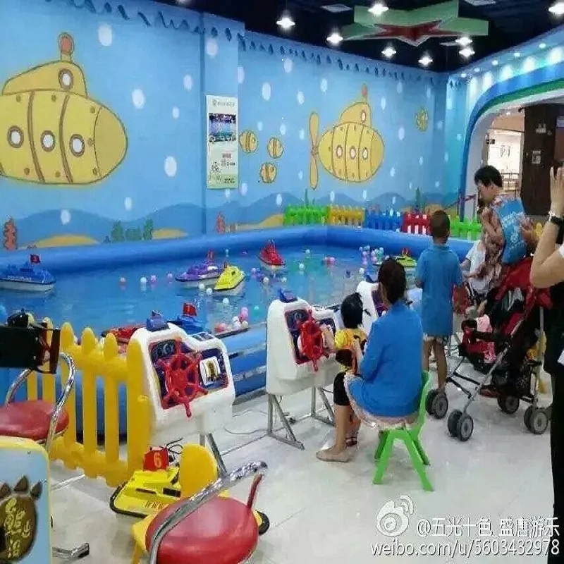 Remote control boat for indoor or outdoor children playground.
