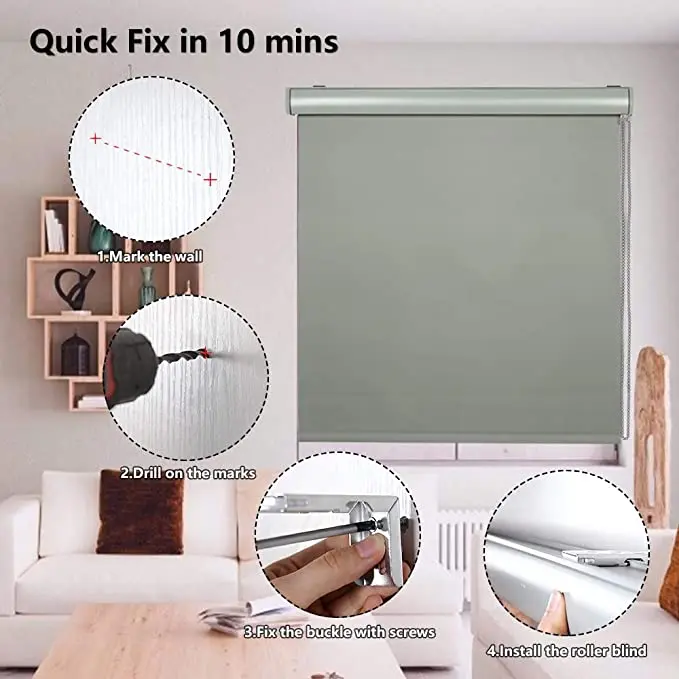 38mm tube window roller shade, cassette roller blind, valance window blind