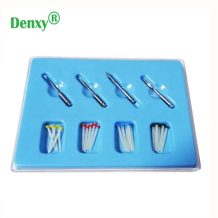 Denxy Denture Screw Fiber Post Repair tooth material crown dental fiber glass dental quartz fiber post with 4 dental drills