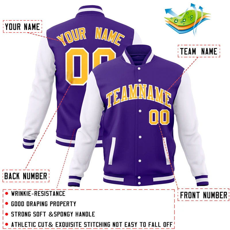 Wholesale Personalized Breathable Casual Coats Customized Baseball Bomber Varsity Jackets For Unisex