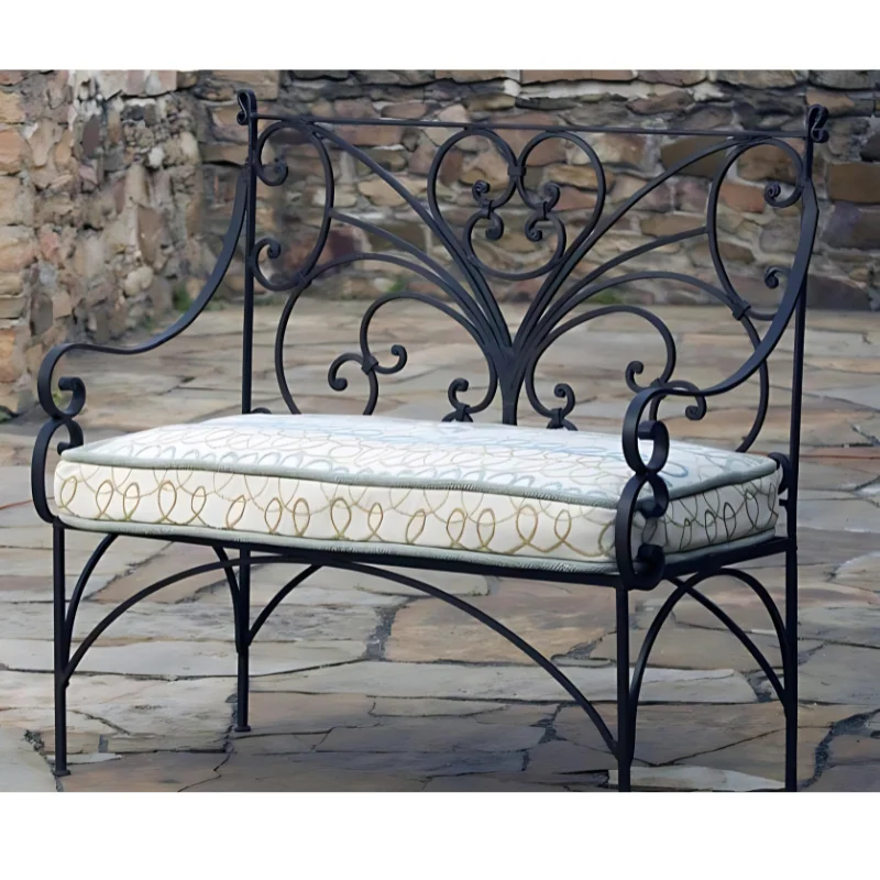 Antique Retro Wrought Iron Table and Chairs for Garden or Backyard Patio Benches