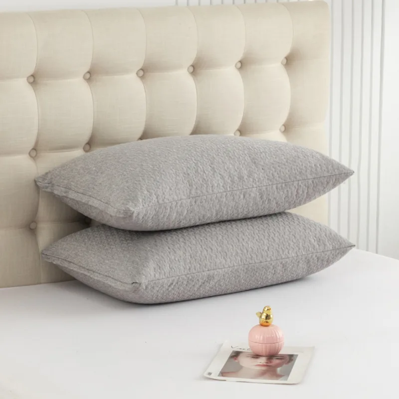 48*74cm Factory Direct Sales Bamboo Fiber Cotton Air Layer Pillow Core Protective Cover Gray Waterproof Dirt Insulation