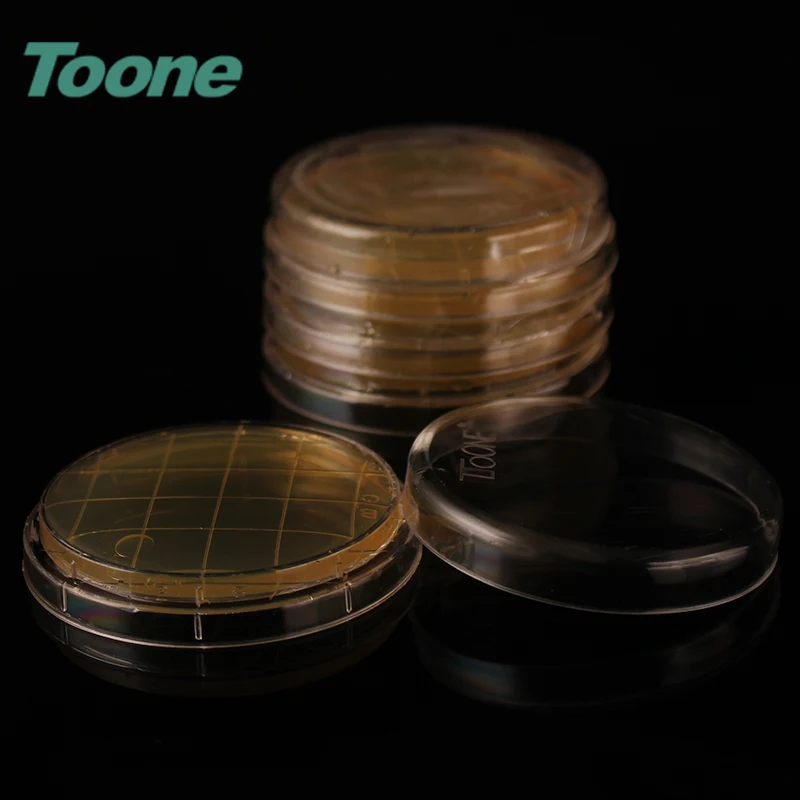 TOONE TW-55CY  55mm Plastic Pre-filled Sterile Bacterial Tissue Culture Petri Dish with Lid Lab Accessories