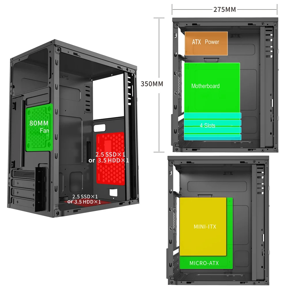 New General Cpu Game Computer Case Desktop Atx Computer Full Tower Case
