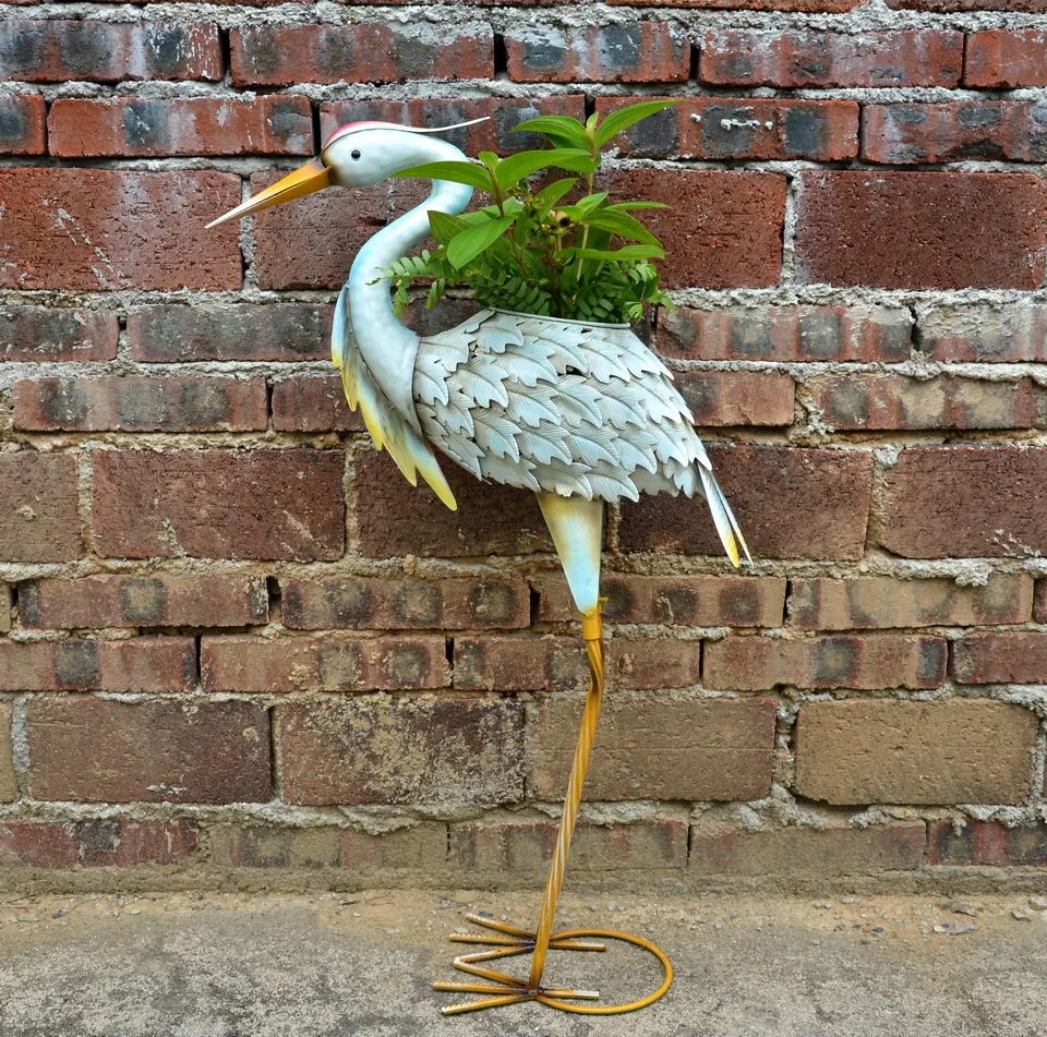 
garden metal crane Animal Sculptures 