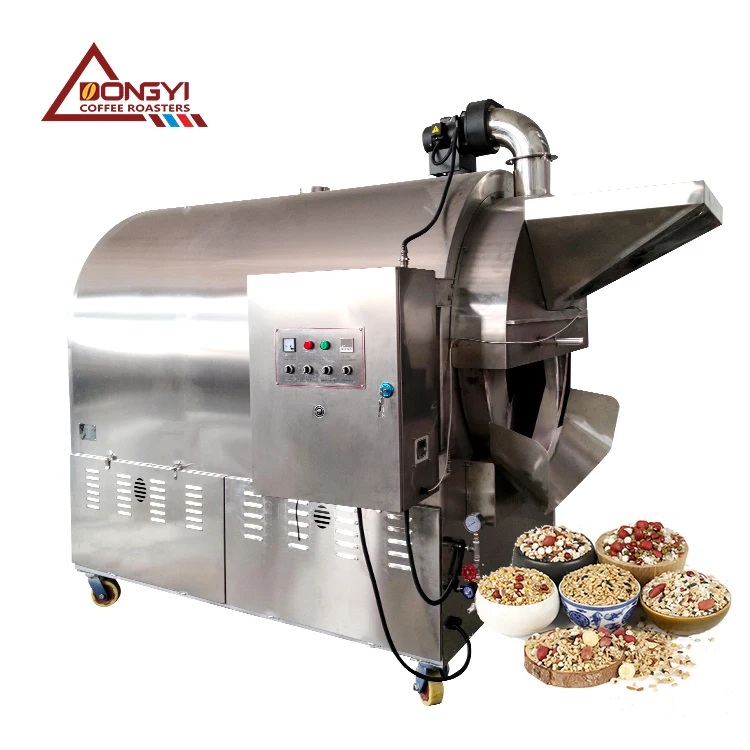 Original manufacturer stainless steel chestnut roasting machine 200kg barrel roasting machine spit roast machine