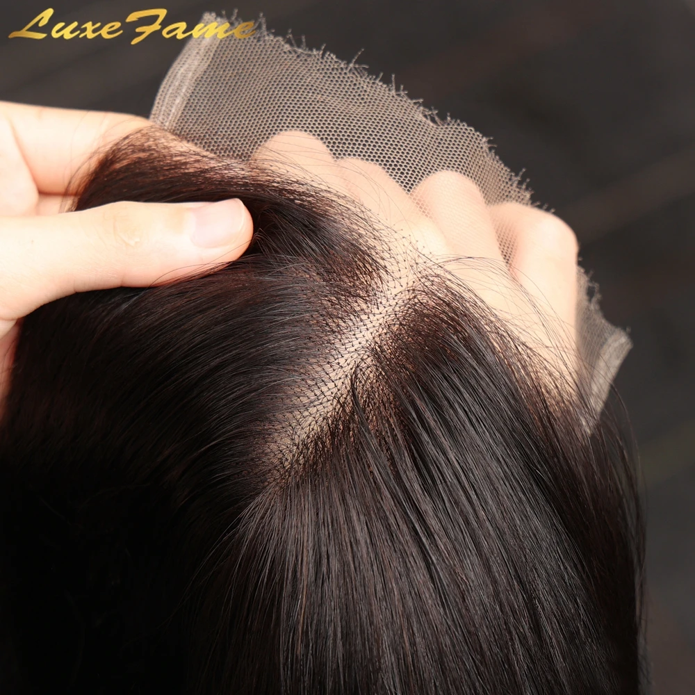 Human Hair Bundles With Closure Set ,Swiss Thin Hair Bundles With Lace Closure13x4 13x6,Invisible Film Hd Lace Frontal Closure