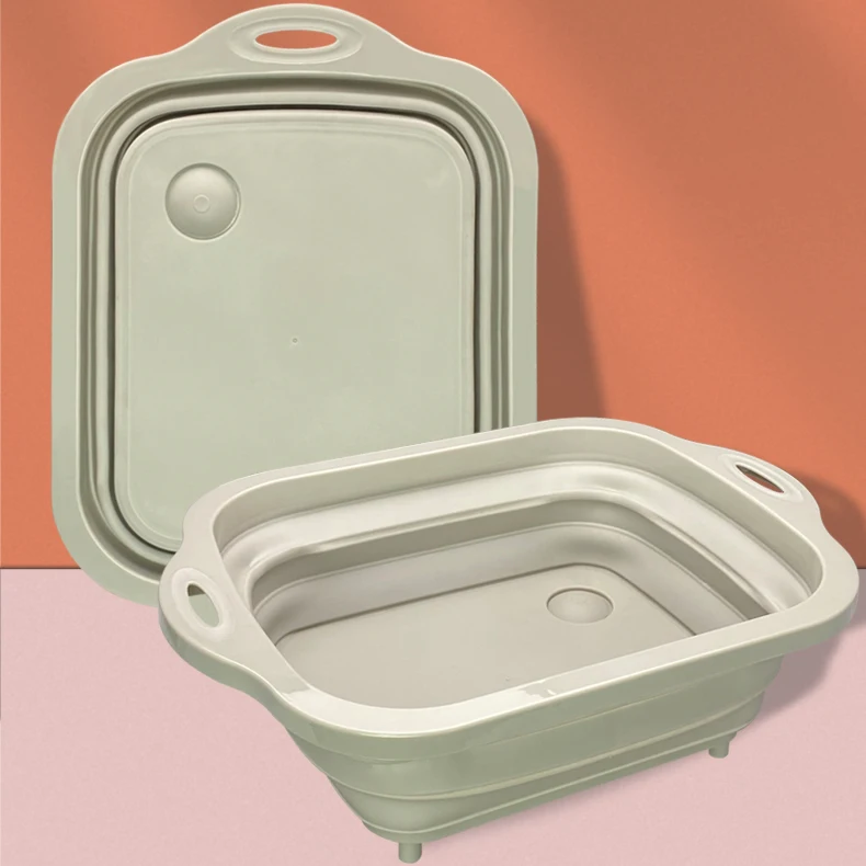 Multifanctional Plastic Chopping Board 2 In 1 Fruit And Vegetable Container Kitchen Foldable Cutting Board