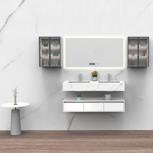 New Design wholesale Manufacture luxury double sink bathroom vanity furniture makeup vanity Cabinets