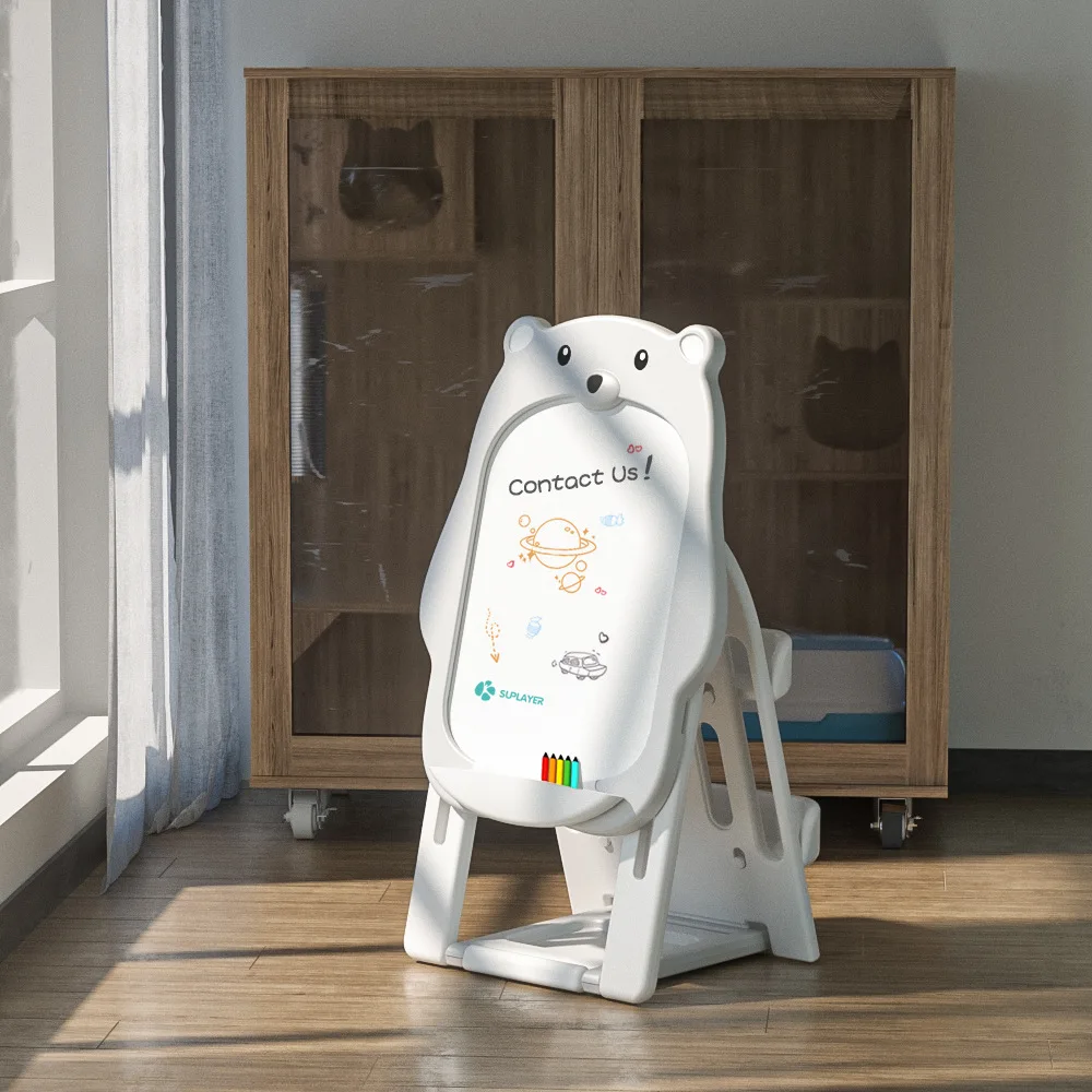 painting frame stand Paint Brush Set Foldable Children Easel Magic Kids Magnetic Painting Drawing White Kid Draw Board Stand